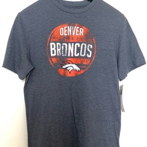 NFL Official Men’s Denver Broncos Grey Graphic Tee